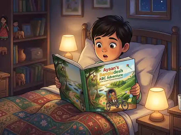 Child reading a personalized Kidixa storybook